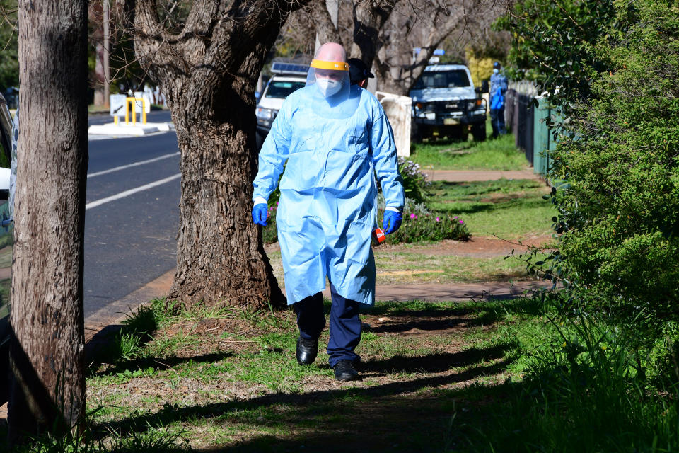 NSW Police conducting welfare checks with the assistance of Australian Defence Force personnel in Dubbo NSW Australia, Friday August 20 