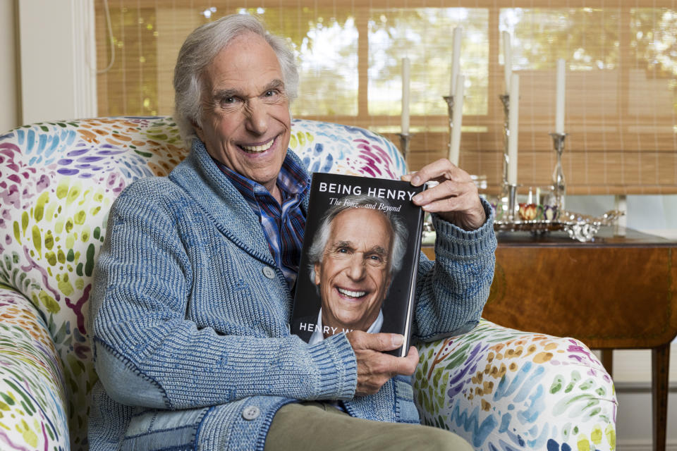 Henry Winkler poses for a portrait in New York on Wednesday, Oct. 11, 2023, to promote his memoir "Being Henry: The Fonz...and Beyond." (Photo by Willy Sanjuan/Invision/AP)