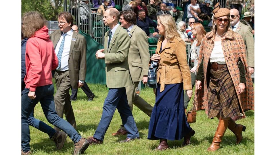 Sophie in a cord dress with Prince Edward and others