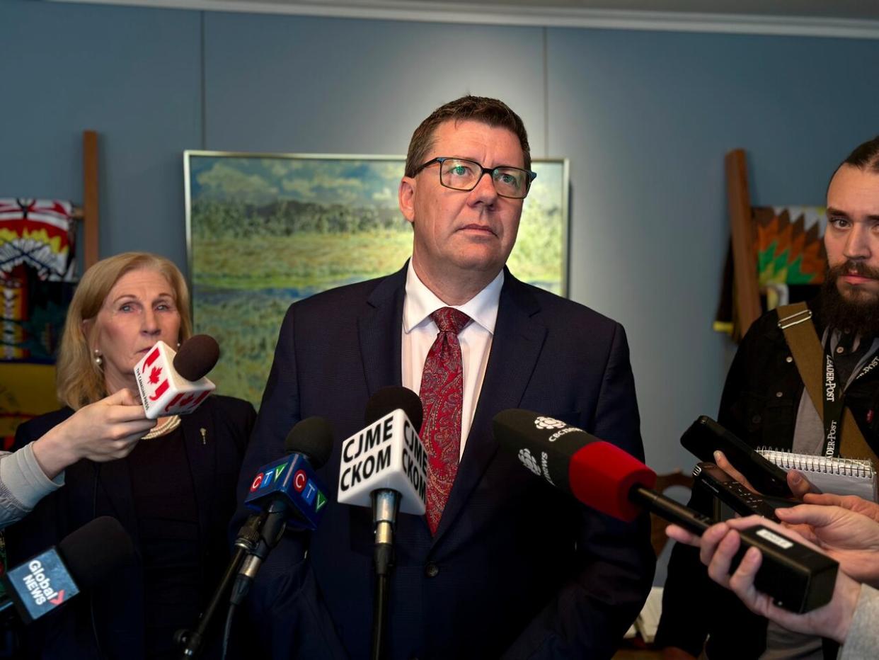 Saskatchewan Premier Scott Moe announced a minor cabinet shuffle on May 17, 2024.  (Kirk Fraser/CBC - image credit)