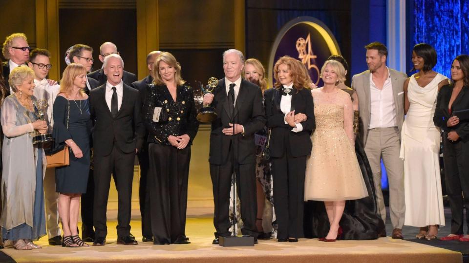 Mandatory Credit: Photo by Richard Shotwell/Invision/AP/Shutterstock (9645937cm)Ken Corday and the cast and crew of "Days of Our Lives" accept the award for outstanding drama series at the 45th annual Daytime Emmy Awards at the Pasadena Civic Center, in Pasadena, Calif45th Annual Daytime Emmy Awards - Show, Pasadena, USA - 29 Apr 2018.