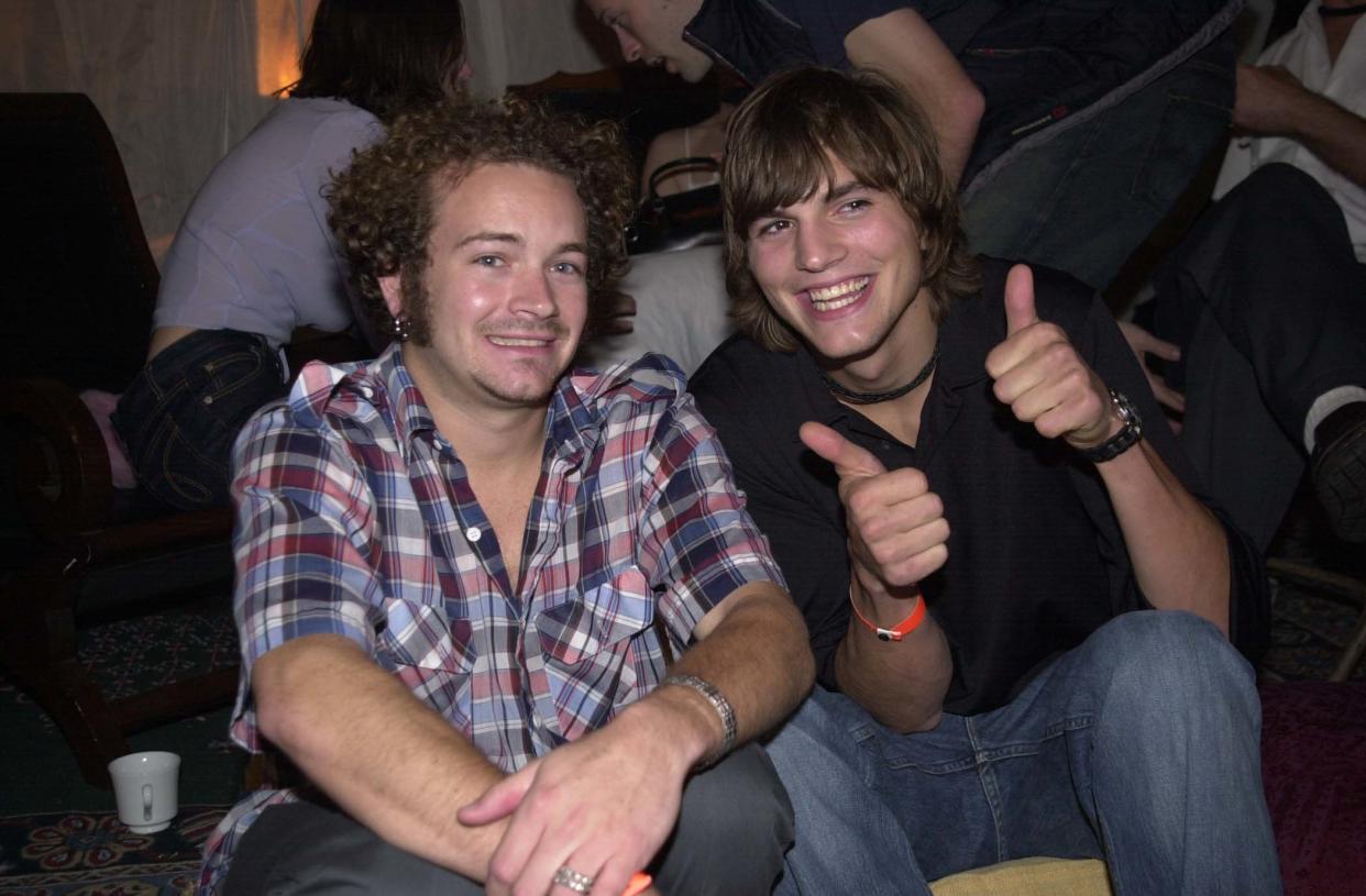 Danny Masterson and Ashton Kutcher during MTV/Firm/Interscope listening party for the new Limp Bizkit CD 