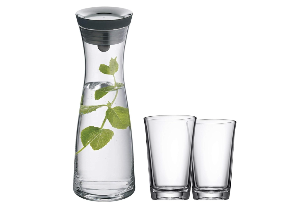 A photo of WMF Basic Decanter With 2 Water Glass. (PHOTO: Amazon Singapore)