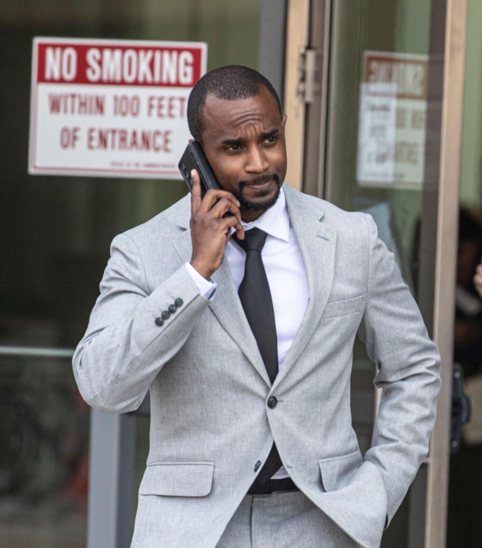 Steven Smalls, who was operating the Metro-North train that crashed into an SUV in a 2015 crash in Valhalla, leaves the Westchester County Courthouse in White Plains July 16, 2024 after a jury found that Smalls, Metro-North, and Ellen Brody, the driver of the SUV, all shared blame for the crash in which Brody and five passengers on the train were killed.