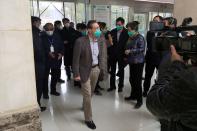 FILE PHOTO: Zhong Nanshan visits the Jinyintan hospital in Wuhan