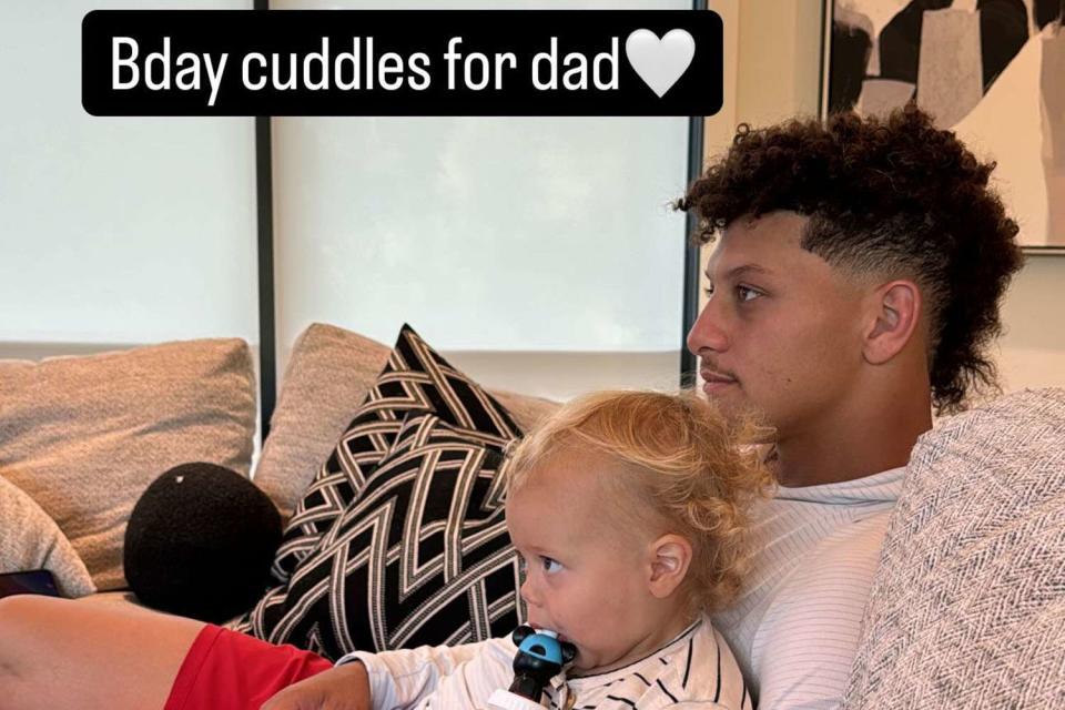 <p> Brittany Mahomes/Instagram</p> Patrick Mahomes and son Bronze