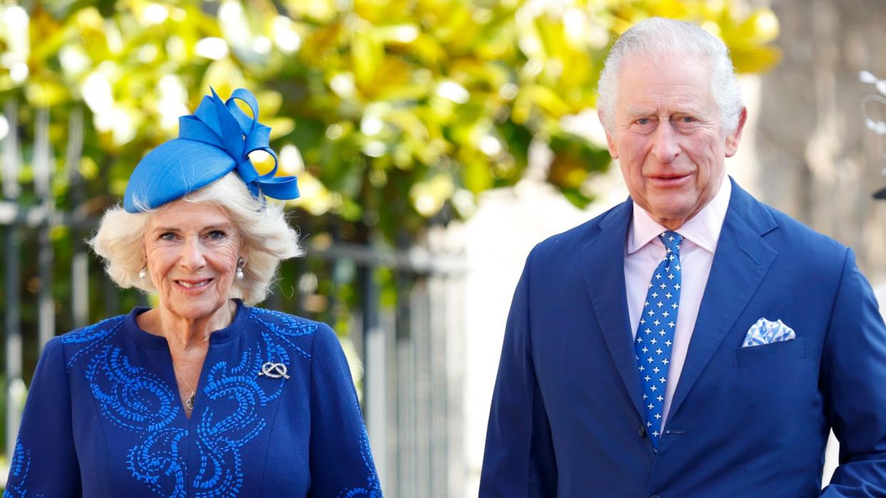 King Charles and Queen Camilla walking