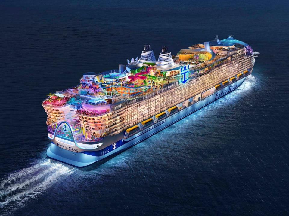 A rendering of Royal Caribbean International's Icon of the Seas cruise ship.