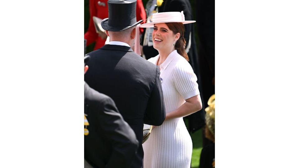 Eugenie looked so beautiful in an off-white