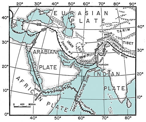 The Makran subduction zone is offshore of Pakistan.