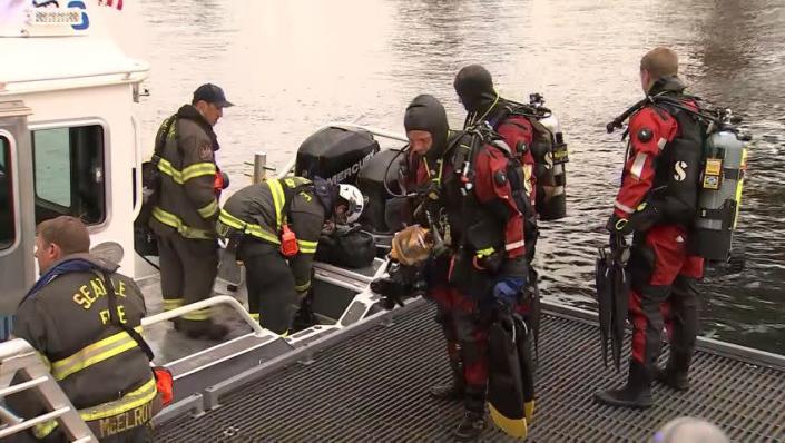 The Seattle Fire Department tweeted that water rescue teams were sent to Fifth Avenue Northeast and Northeast Northlake Way near Ivar’s Salmon House for a possible person in the water below the bridge.