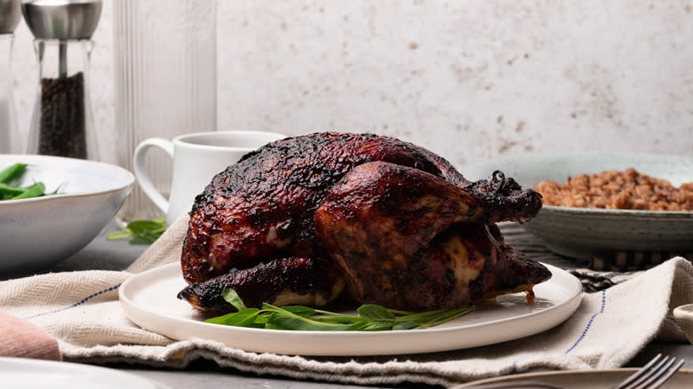 blackberry glazed sage roast chicken