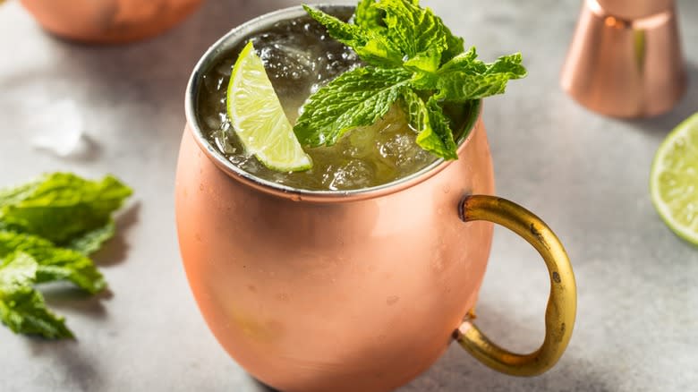 Irish mule in a copper mug