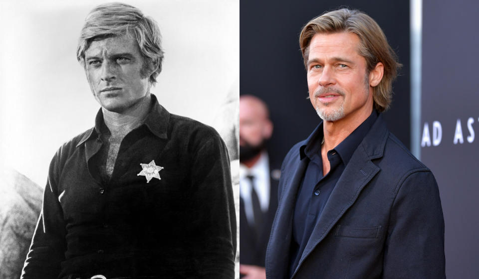 Además de ser como dos gotas de agua, Robert Redford y <a href="https://es.vida-estilo.yahoo.com/nathan-meads-la-version-obrera-de-brad-pitt-112452522.html" data-ylk="slk:Brad Pitt;elm:context_link;itc:0;sec:content-canvas;outcm:mb_qualified_link;_E:mb_qualified_link;ct:story;" class="link  yahoo-link">Brad Pitt</a> han trabajado juntos en 'El río de la vida' (1992) y 'Spy game' (2001). (Foto: Sunset Boulevard / Amy Sussman / Getty Images)