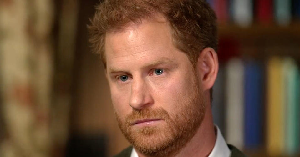 Prince Harry being interviewed on CBS 60 Minutes Sunday