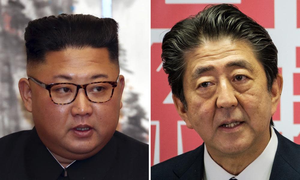 Kim Jong-un and Shinzo Abe, who have had a difficult relationship