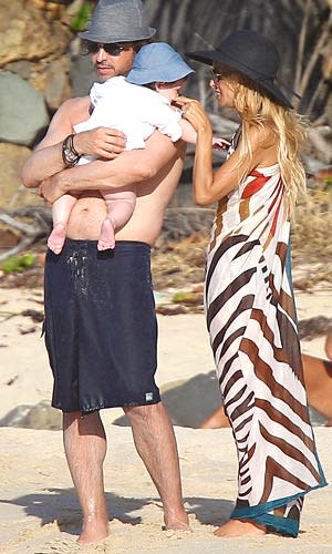 Rachel Zoe and her family hit St. Barts. Splash News