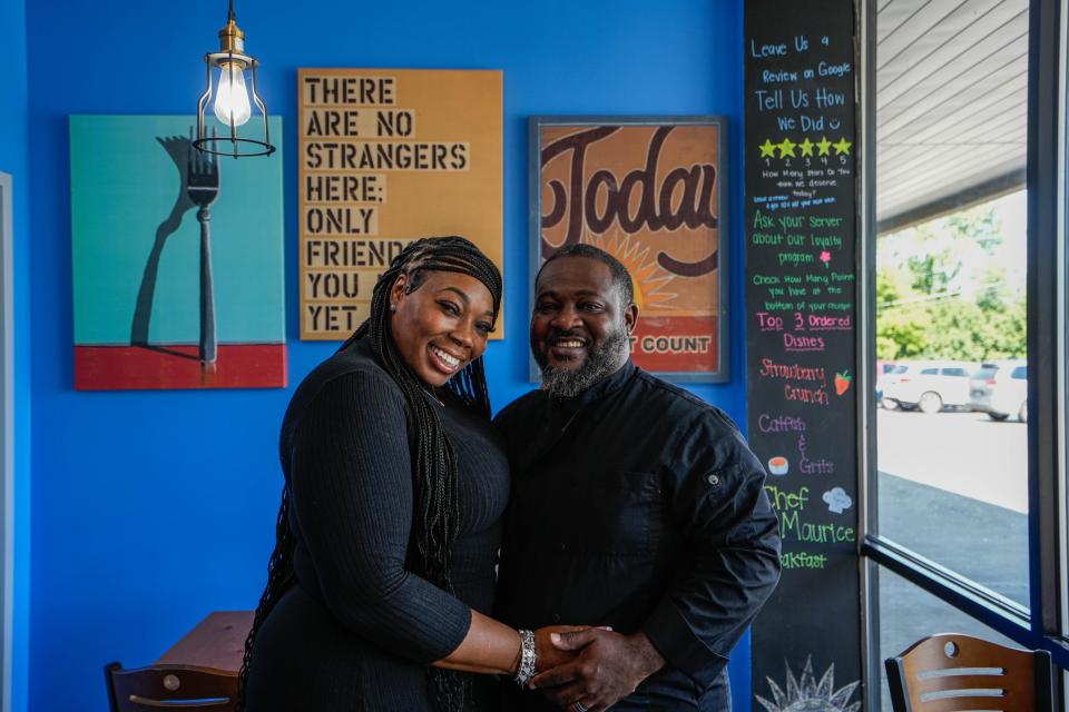 Kevin "Chef Maurice" Jordan and his wife, Kindra, owners of French Toast Heaven in West Chester.