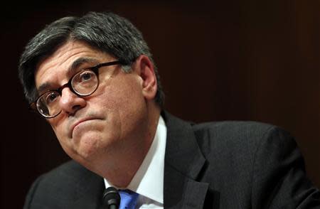 U.S. Treasury Secretary Jack Lew testifies before the Senate Budget Committee about the President's 2015 Budget on Capitol Hill in Washington, March 12, 2014. REUTERS/Kevin Lamarque