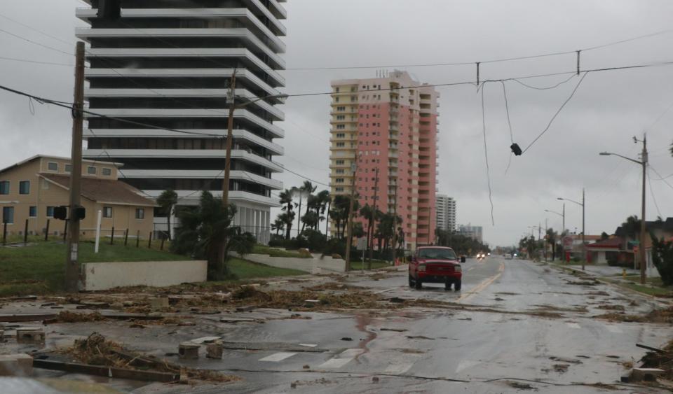 A1A in Daytona Beach was a mess as the aftermath of Hurricane Matthew unfolds Friday  October 7, 2016. News-Journal/JIM TILLER