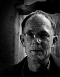 <span class="caption">Portrait of William Gibson taken on his 60th birthday on March 17, 2008.</span> <span class="attribution"><a class="link " href="https://commons.wikimedia.org/wiki/File:William_Gibson_60th_birthday_portrait.jpg" rel="nofollow noopener" target="_blank" data-ylk="slk:GonzoBonzo/Wikimedia;elm:context_link;itc:0;sec:content-canvas">GonzoBonzo/Wikimedia</a>, <a class="link " href="http://creativecommons.org/licenses/by-sa/4.0/" rel="nofollow noopener" target="_blank" data-ylk="slk:CC BY-SA;elm:context_link;itc:0;sec:content-canvas">CC BY-SA</a></span>