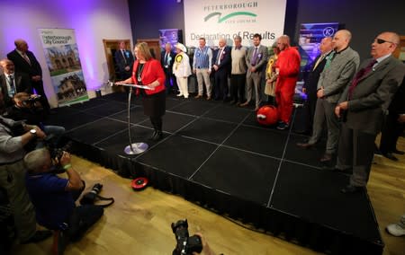 Labour Party candidate Lisa Forbes speaks after winning the Peterborough by-election at the KingsGate Centre in Peterborough