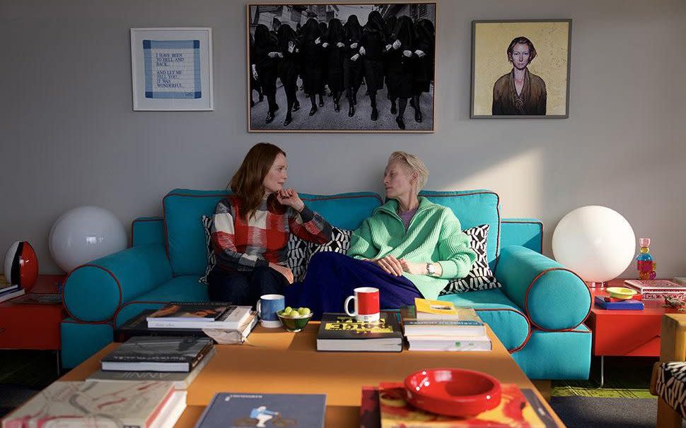 Julianne Moore and Tilda Swinton in The Room Next Door