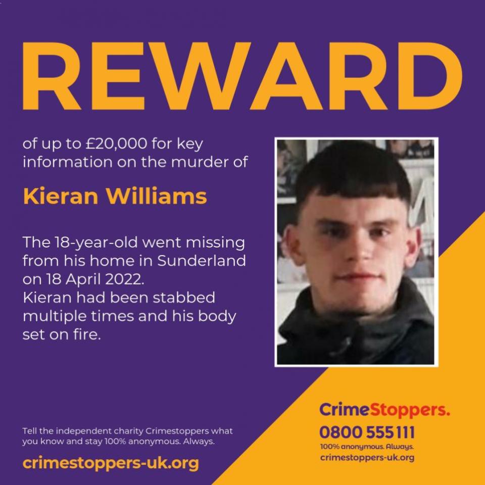 £20k reward offered to solve murder of Kieran Williams, found in ...