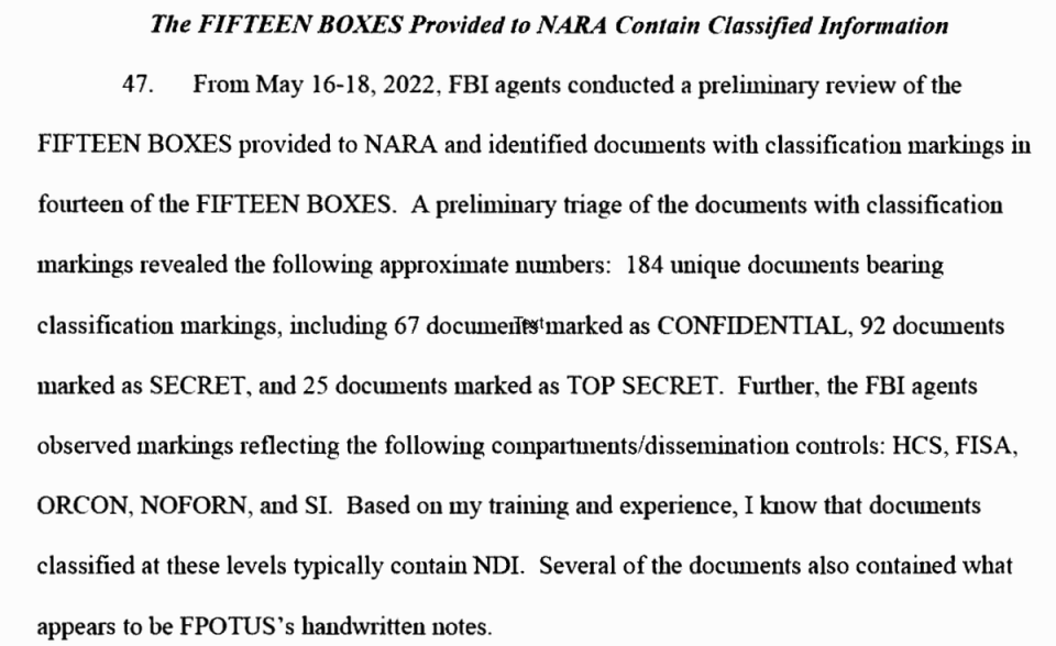 A copy of the FBI affidavit explaining the reason for searching Donald Trump’s Mar-a-Lago property. (Affidavit)