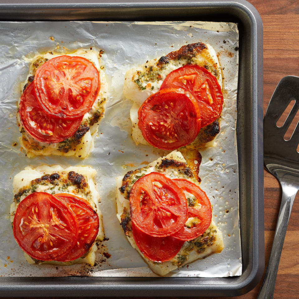 15-Minute Broiled Cod with Tomatoes & Herbed Mayonnaise