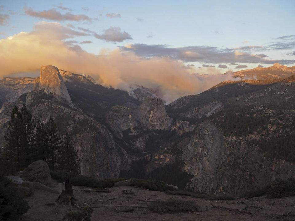 The Meadow Fire burns near Half Dome in Yosemite National Park, California, in this handout photo released to Reuters on September 8, 2014. (REUTERS/Jeffrey Trust/National Park Service)