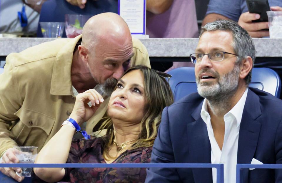 Mariska Hargitay and Chris Meloni in the Grey Goose Suite at the 2021 US Open, Friday, Sep. 10, 2021 in Flushing, NY.