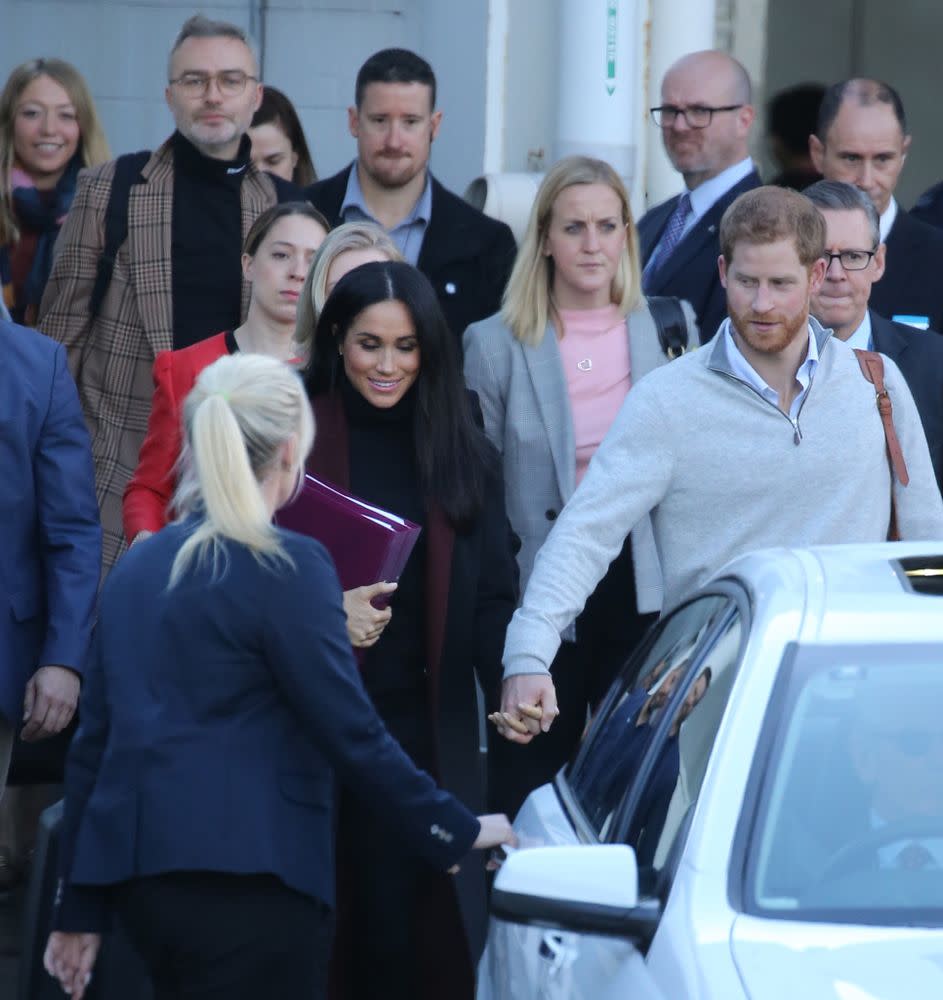 George Northwood (top left) alongside Meghan Markle and Prince Harry