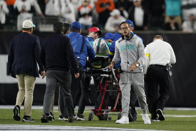 Tua Tagovailoa: Miami Dolphins quarterback taken off the field on stretcher  during game against Bengals