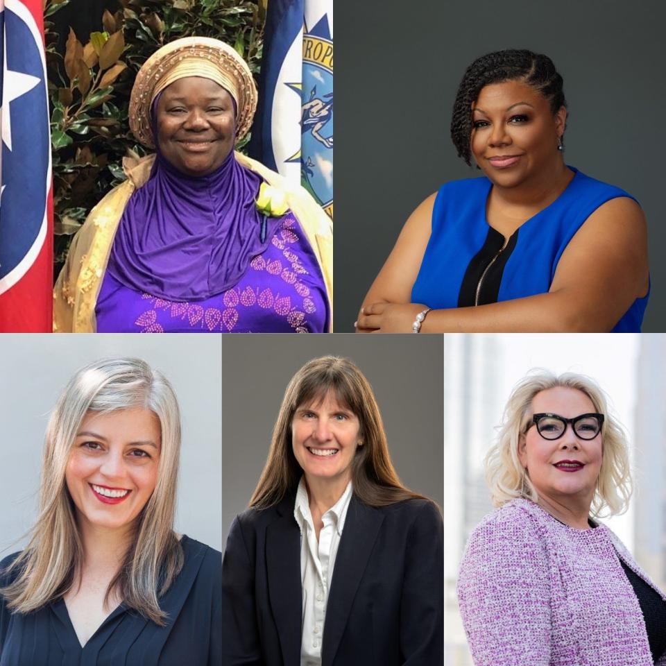 Metro Council At-Large members (2023-2027) in Nashville (clockwise): Zulfat Suara, Delishia Porterfield, Olivia Hill, Burkley Allen and Quin Evans-Segall