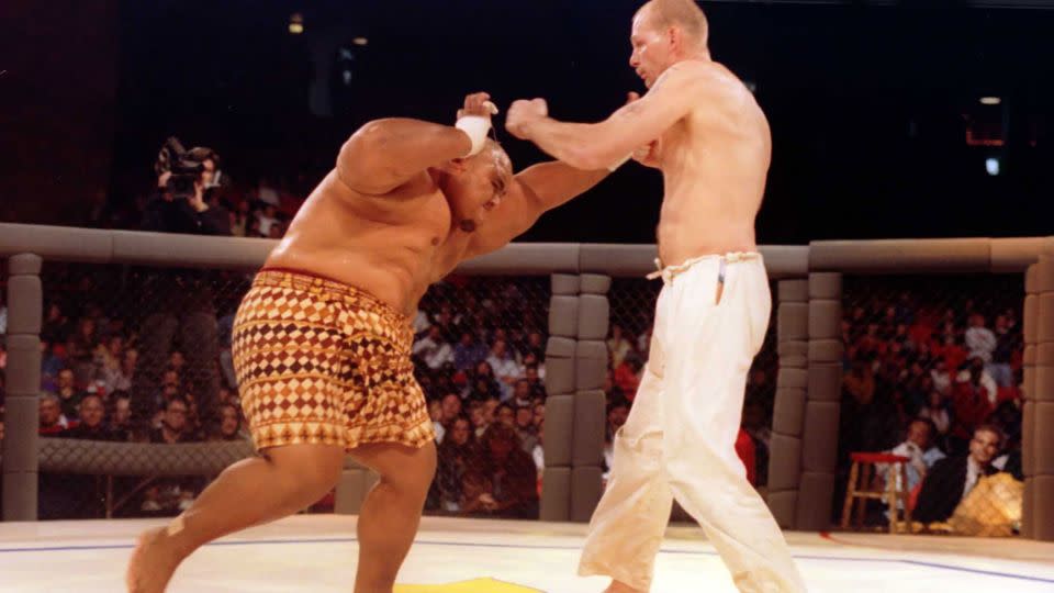 Gordon's "mind was blown" watching Gerard Gordeau (right) and Taylor Wily fight during UFC 1. - Markus Boesch/Getty Images