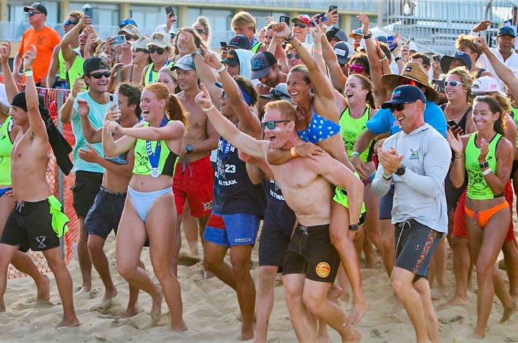Monmouth County lifeguard team celebrating as they were announced champions.