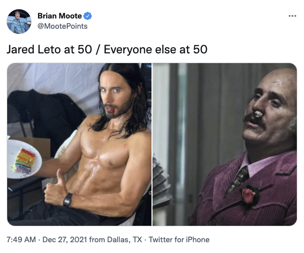 Some joked about the fact not many people look that good at 50. Photo: Twitter