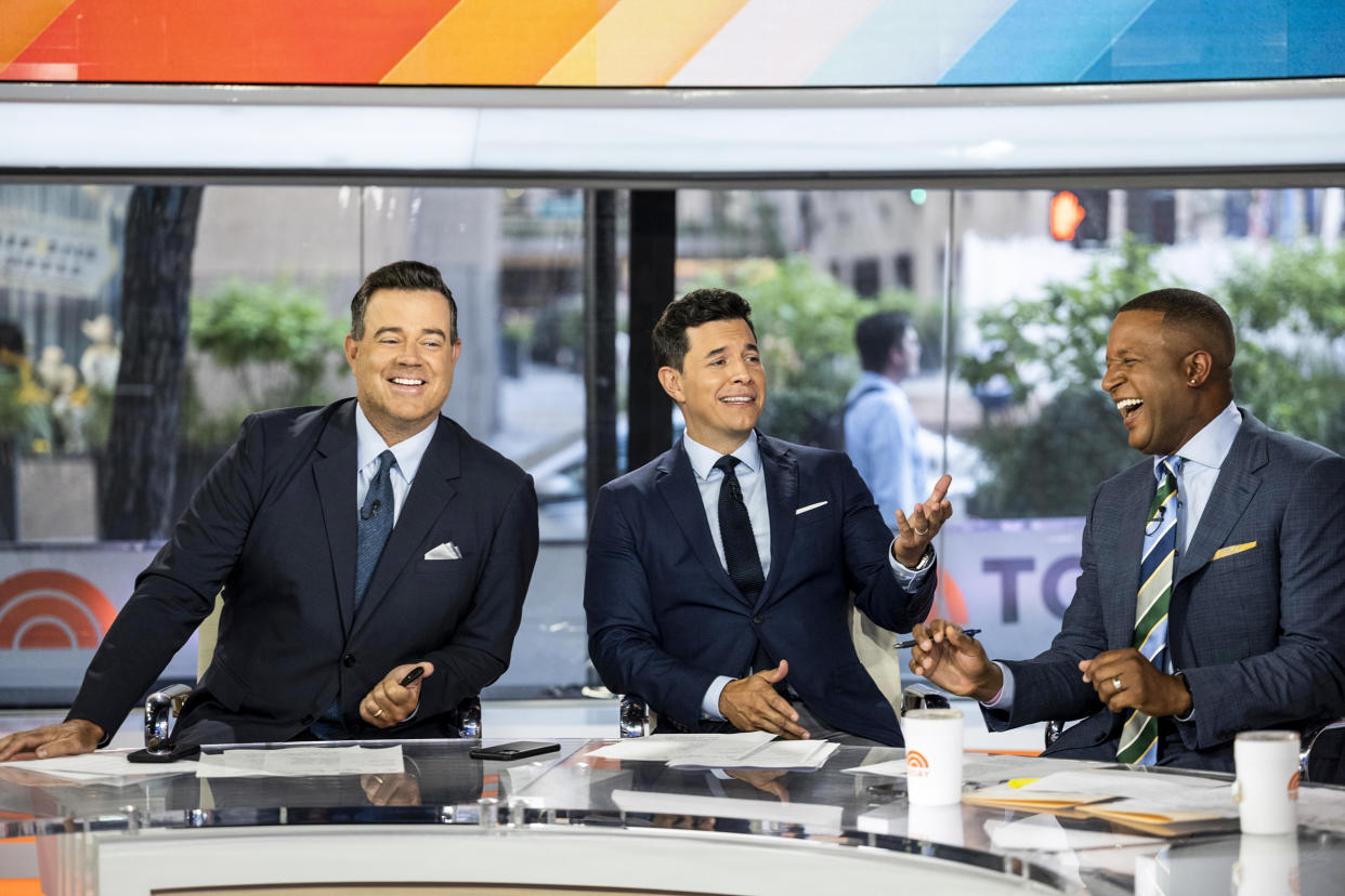 Image: Carson Daly, Tom Llamas and Craig Melvin on August 24, 2022. (Nathan Congleton / NBC via Getty Images)