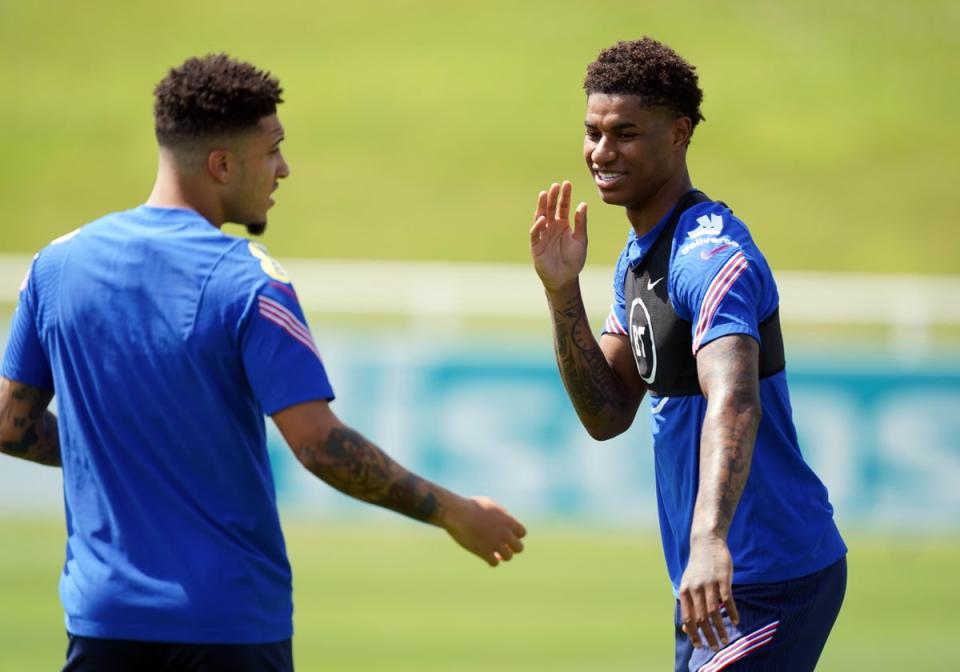 Marcus Rashford (right) and Jadon Sancho have been left out of the England squad (Mike Egerton/PA) (PA Archive)