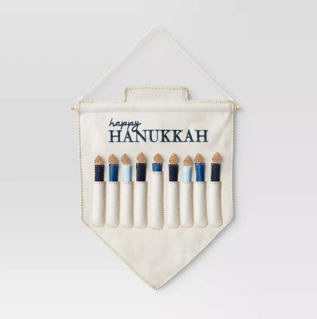 Threshold 8 Nights of Happy Hanukkah Wall Hanging Menorah 