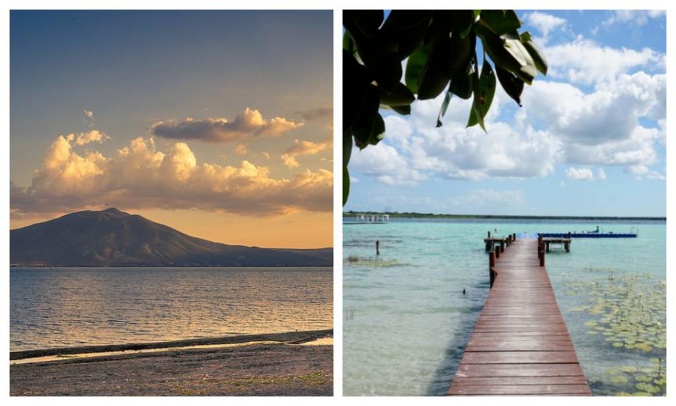 Lago de Chapala y laguna de Bacalar. Fotos: Wikimedia Commons