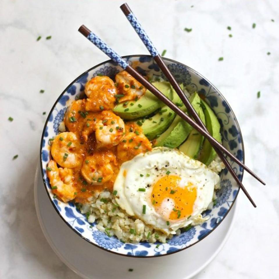 Spicy Shrimp and Cauliflower Rice Bowl