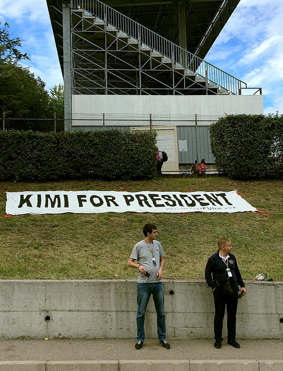 Finn fun: Fans of Kimi Raikkonen are down but not out after his epic weekend ended in relative disappointment