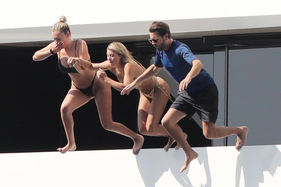 Scott Disick Jumped Off of a Yacht With All of His Clothes On