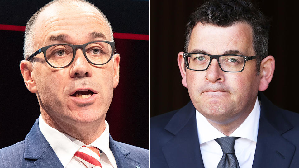 Daniel Andrews and Andrew Thorburn, pictured here in Melbourne.