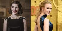 <p>Rachel Brosnahan may share her skill for comedic timing with her character, Midge, but the actress is a natural blonde in real life.</p>