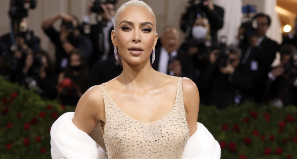 Kim Kardashian channelled Marilyn Monroe at the 2022 Met Gala. (Image via Getty Images)