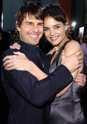 Tom Cruise and Katie Holmes at the Hollywood premiere of Warner Bros. Pictures' Batman Begins