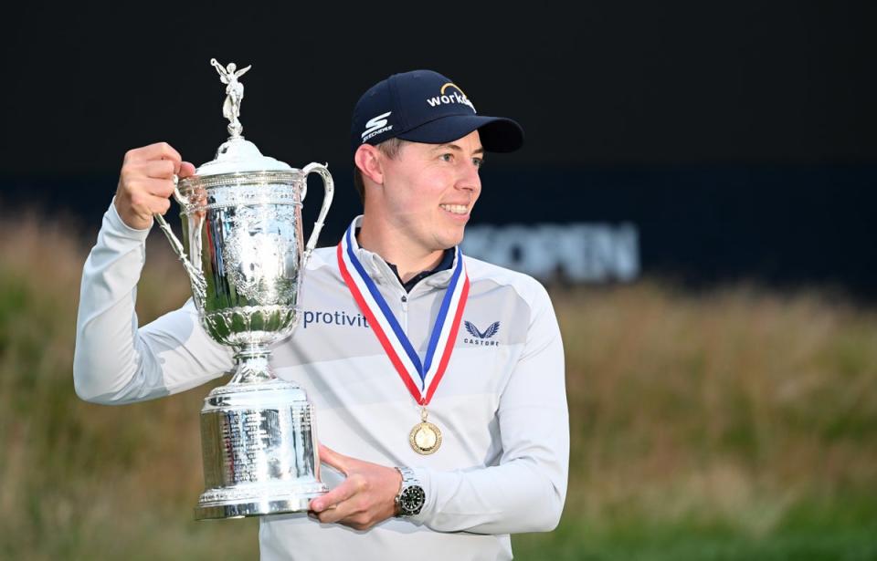 Matt Fitzpatrick celebrates winning the US Open in Brookline (Getty Images)